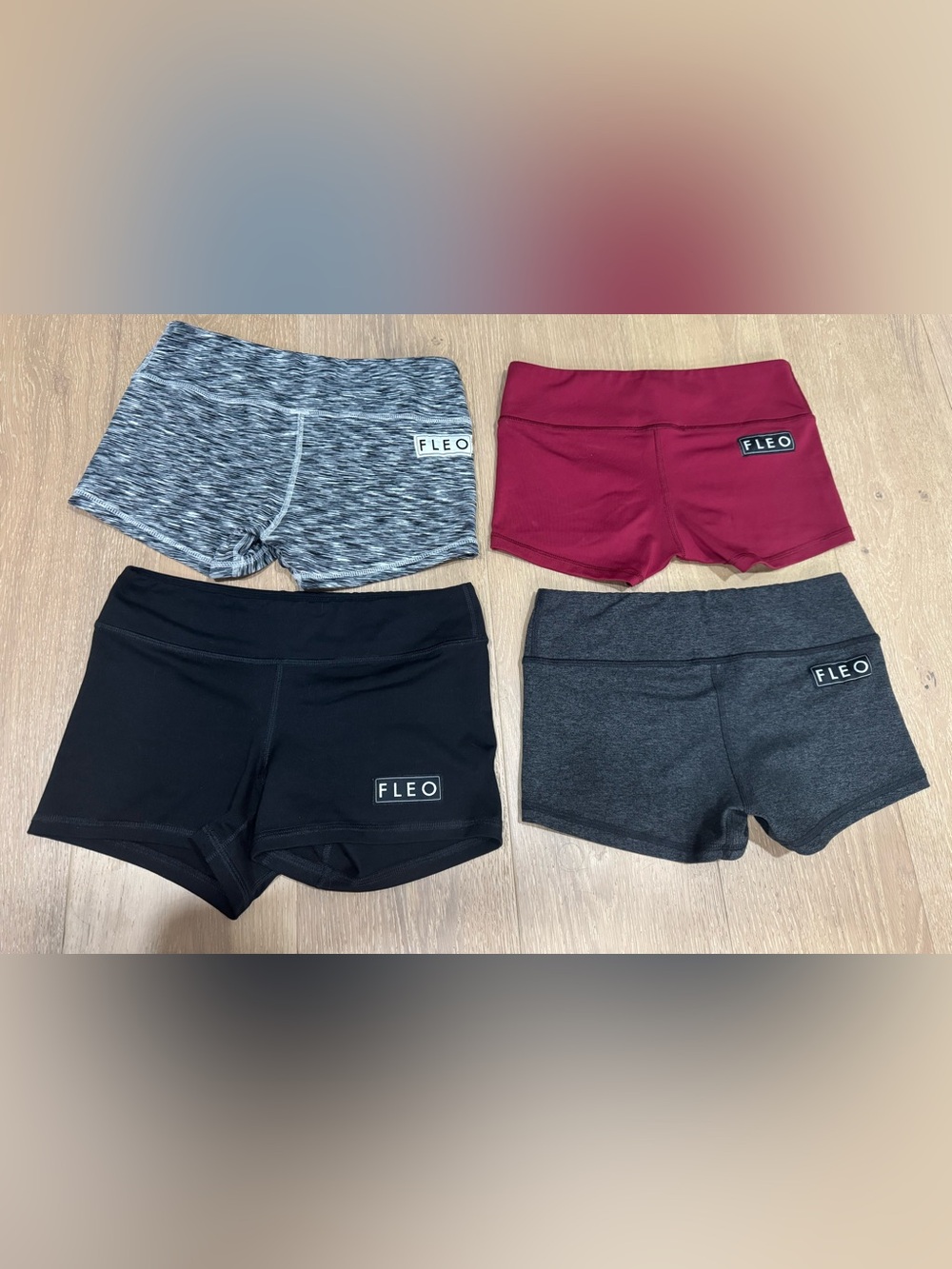 Fleo Athletic Shorts lot of 4 Pair Size Small Great colors